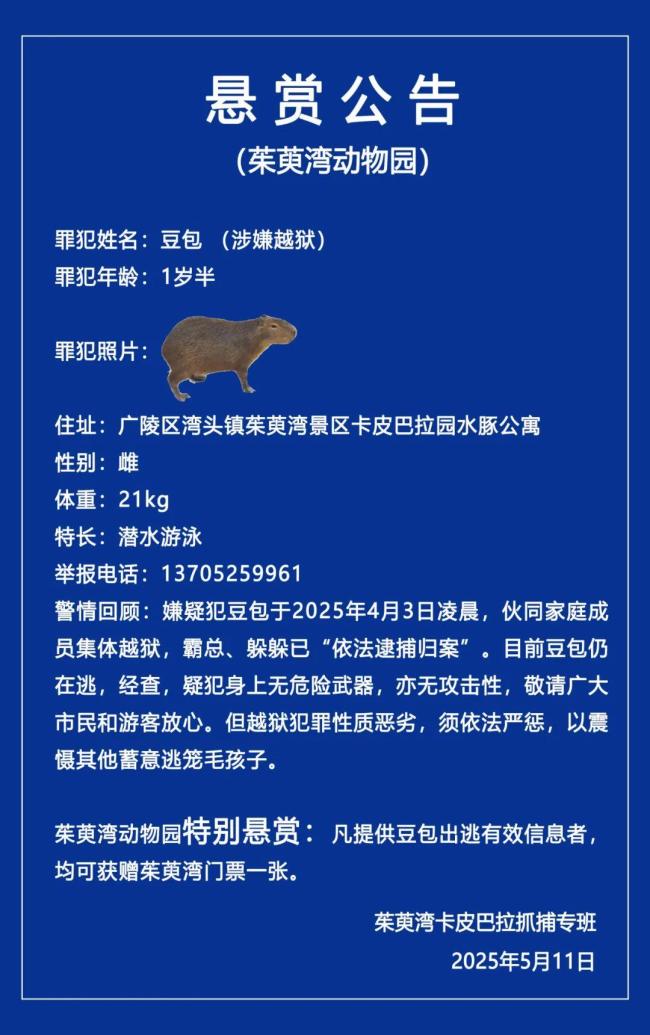 江蘇一動(dòng)物園發(fā)懸賞公告