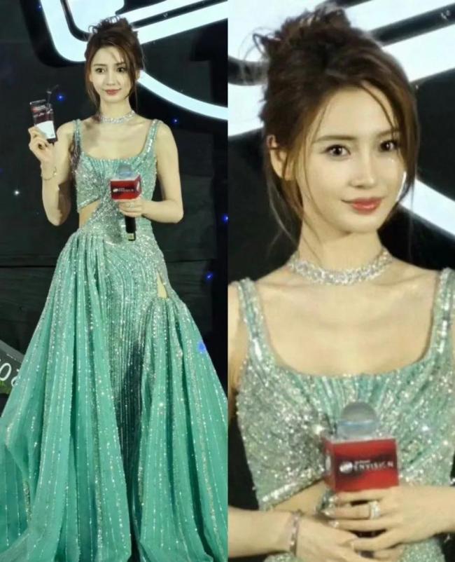 Angelababy现身品牌活动 造型惊艳引热议
