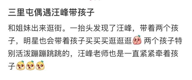 汪峰带一双儿女逛街