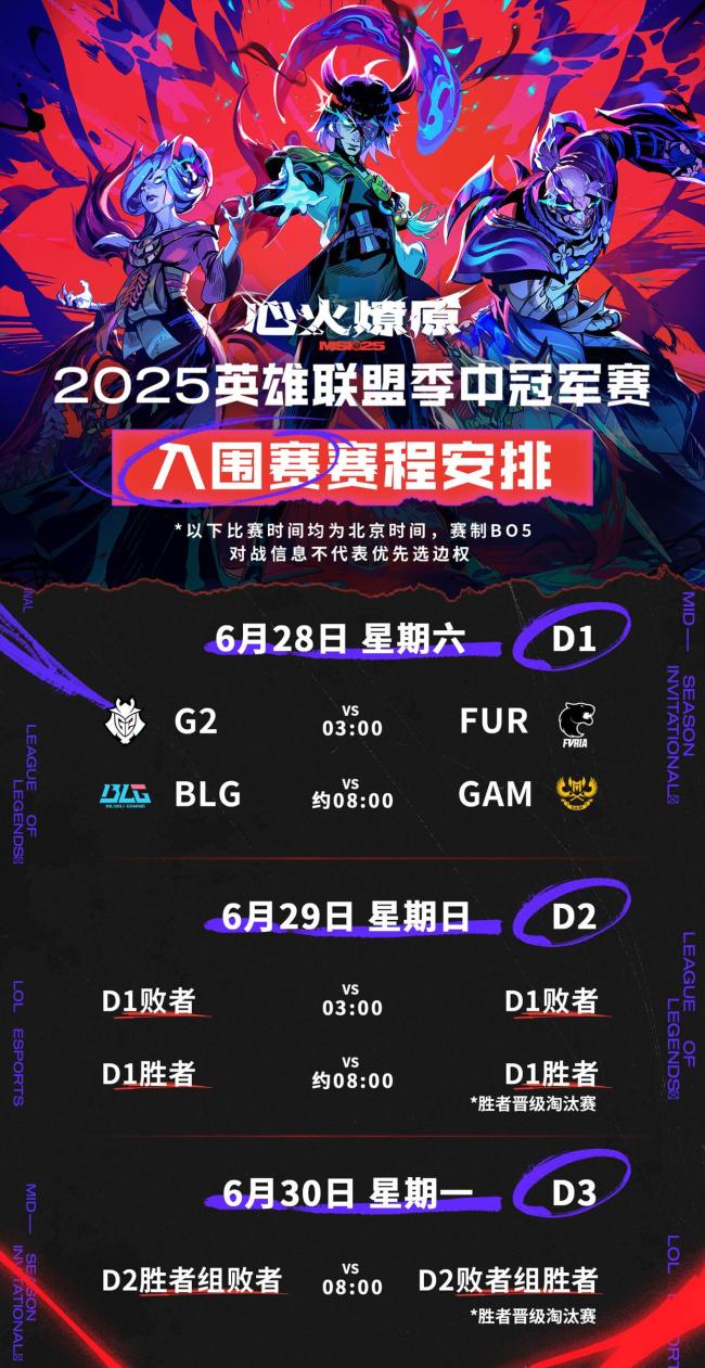 MSI入圍賽賽程 6月28日開賽