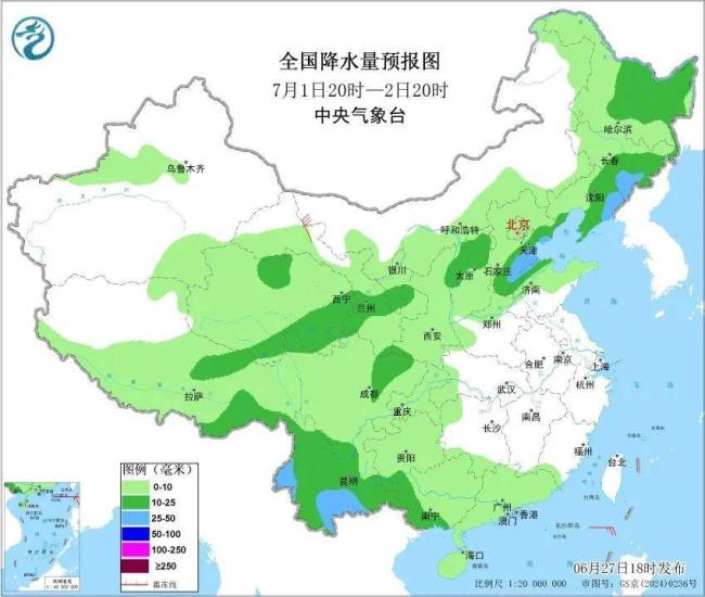 未来两周北方和西南地区多降雨 伴有强对流天气