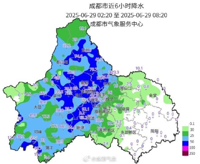 成都的雨下到了全國第一 暴雨橙色預警更新