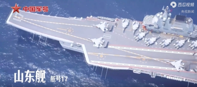 山东舰航母编队硬核名场面 50秒高燃大场面