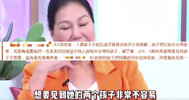 曝S家见大S儿女需要经过马筱梅同意 