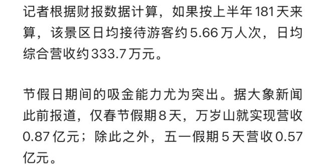 开封万岁山上半年营收超6亿 客流破千万