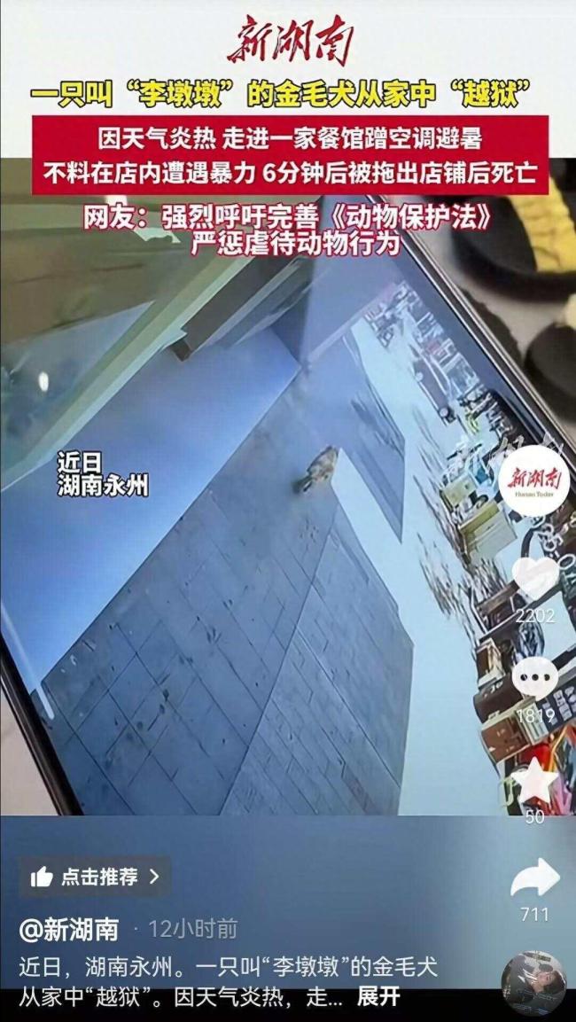 金毛死亡事件涉事餐馆评论区被攻陷 网民谴责声浪高涨
