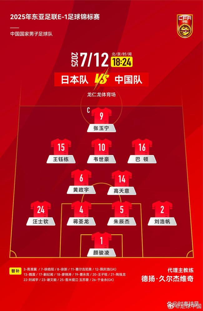 国足VS日本首发：中后场变动4人！日本11人全换 王钰栋、韦世豪出战 国足变阵迎战日本