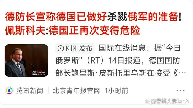 學者：德防長發(fā)表涉俄危險言論 引發(fā)國際緊張局勢