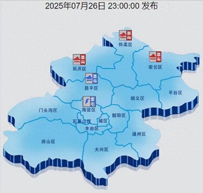紧急提醒：红色预警！北京三区发布地质灾害气象风险预警！启动防汛一级应急响应！延庆成暴雨“重灾区”