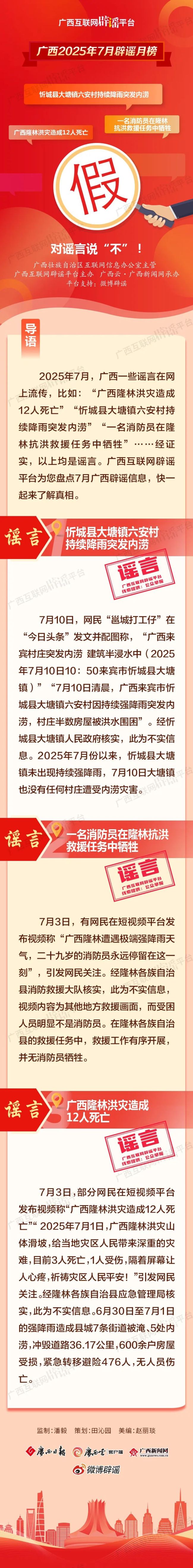 廣西2025年7月辟謠榜——對謠言說“不”！
