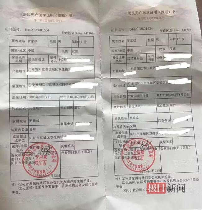 17岁高三男孩救落水婆婆不幸溺亡 英勇行为获官方认可