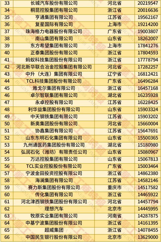 2025中国民营企业500强