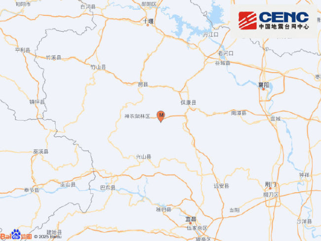 襄阳保康县发生3.6级地震