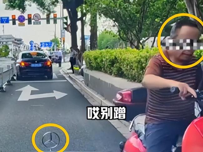 大爷骑车逆行小车司机劝不动 蛮不讲理引发热议