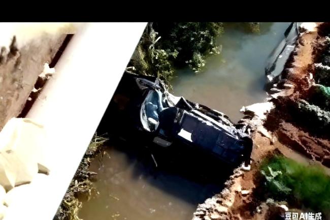 货车高速撞飞小轿车至桥下 1死1伤 惊险瞬间引发广泛关注