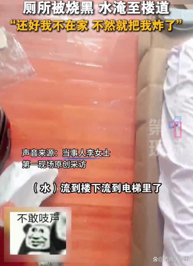 国庆旅游家里马桶炸得焦黑 出门游玩遭遇惊魂一刻