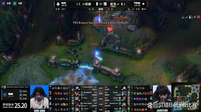 TES1-0轻松击败G2 拿下世界赛首胜