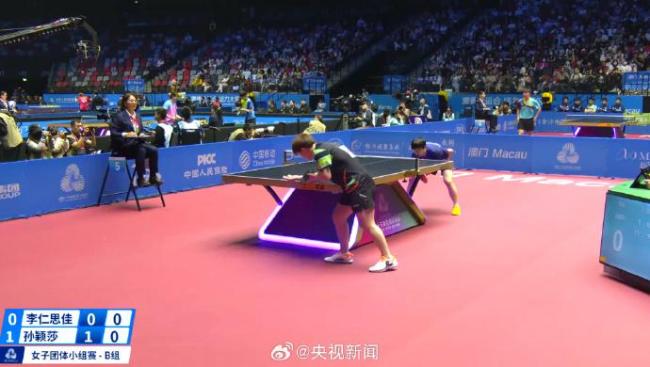 孙颖莎3比0战胜李仁思佳 河北队领先福建