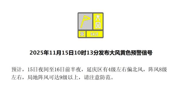 北京多区升级发布大风黄色预警信号 阵风可达10级