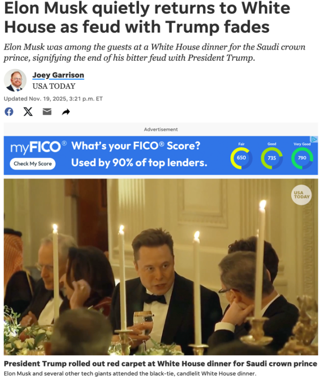 马斯克重返白宫:“和好”却非“如初”