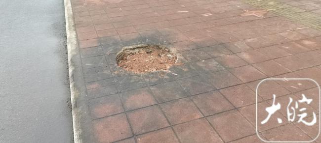 道路窨井盖缺损仅竖牌提醒 社区回应 市政部门已介入处理