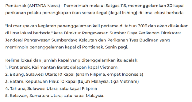 印尼炸毁31艘中国渔船？误导 实为2016年事件