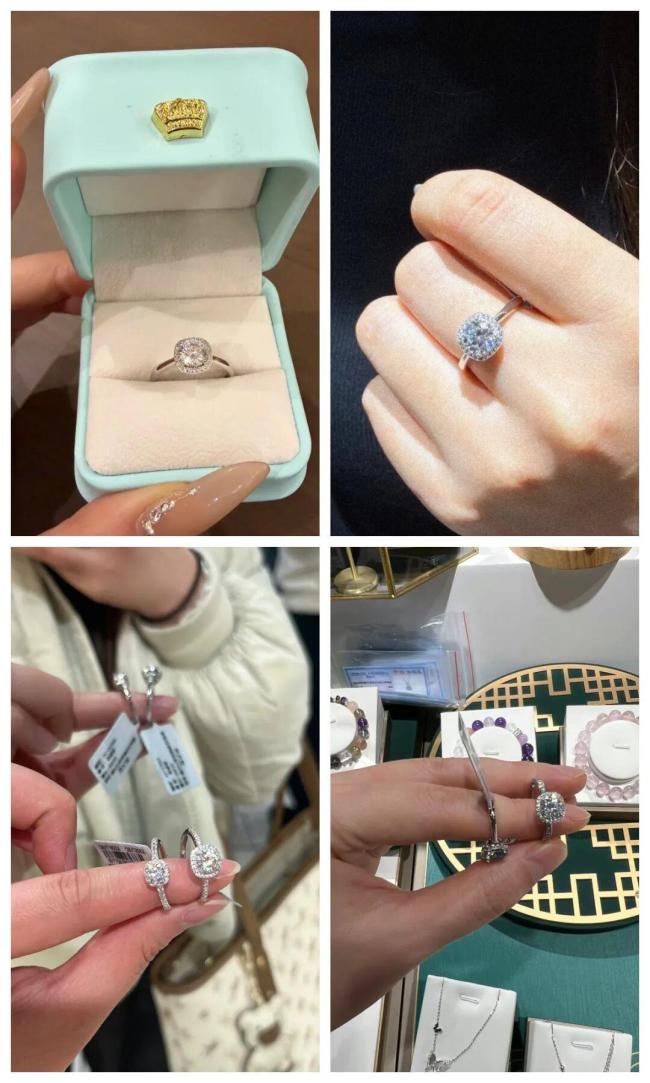 胖东来小方糖戒指热卖 1克拉169元