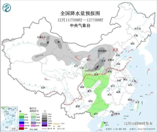立冬以來最大規(guī)模雨雪天氣將來襲 寒潮席卷全國