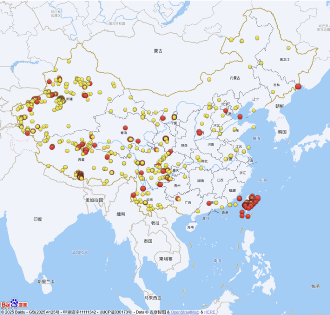 上周，我国共发生三级以上地震8次