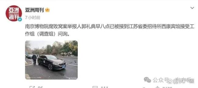 媒体：南博前院长徐湖平被带走调查 文物黑幕浮出水面