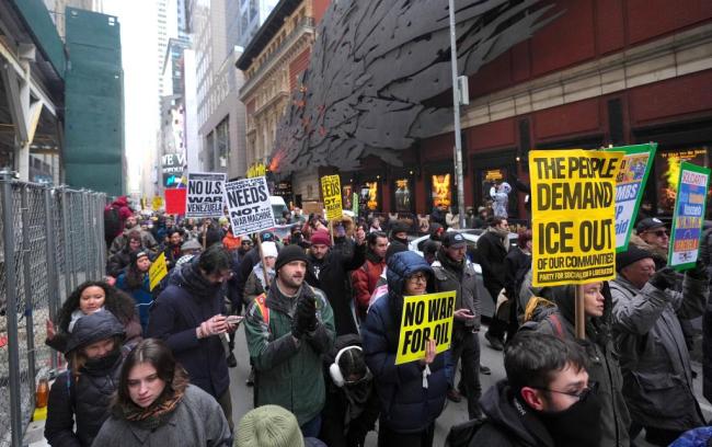 美国超百城抗议霸凌战争 反对军事干预委内瑞拉