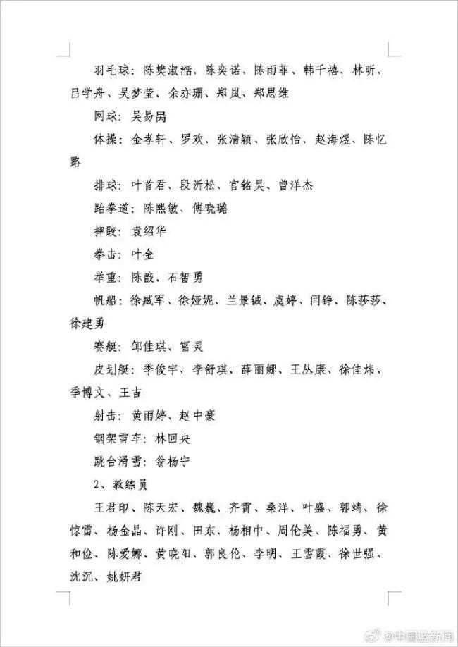浙江公示：汪顺潘展乐等31人拟记大功 表彰全运会冬运会有功人员