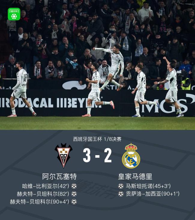 阿尔瓦塞特3比2皇马