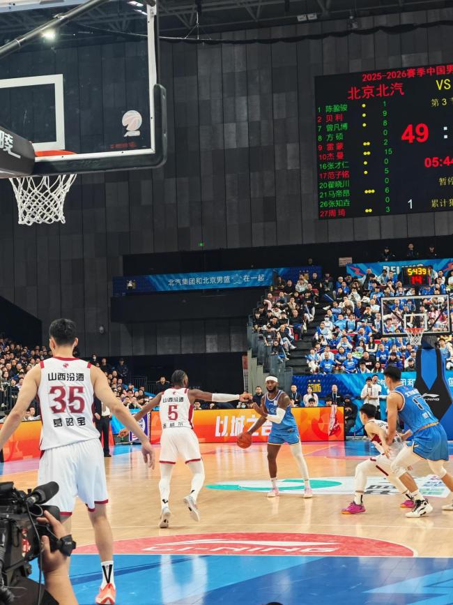 北汽男篮主场负山西队 缺兵少将憾失胜利