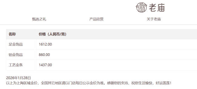 金饰克价涨到1614元 金价创历史新高