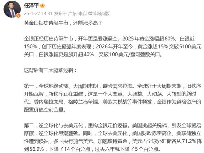 黄金白银史诗级的暴涨反馈了哪些信号