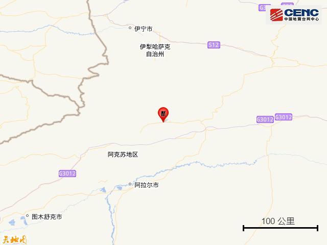 新疆阿克苏地区拜城县发生3.0级地震