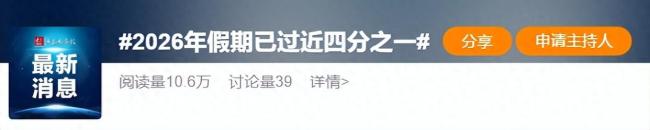 2026年假期已过近四分之一