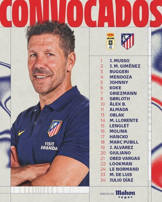 马竞客战奥维耶多大名单