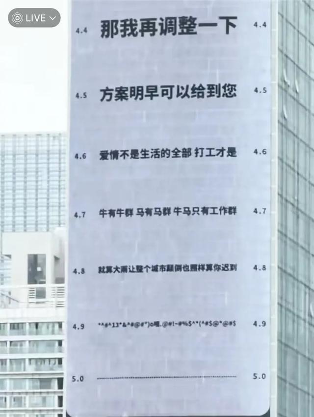 深圳街头现“打工人视力表” 幽默自嘲触动心弦