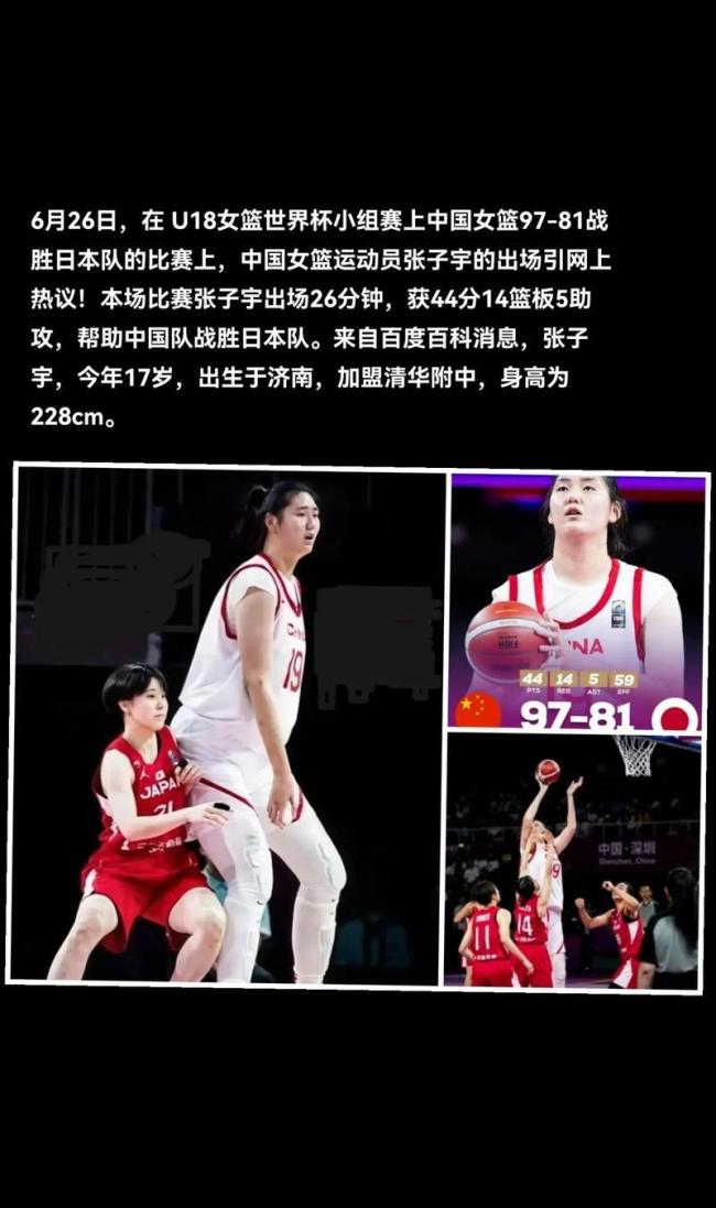 来自2米26张子宇的降维打击 内线核武器