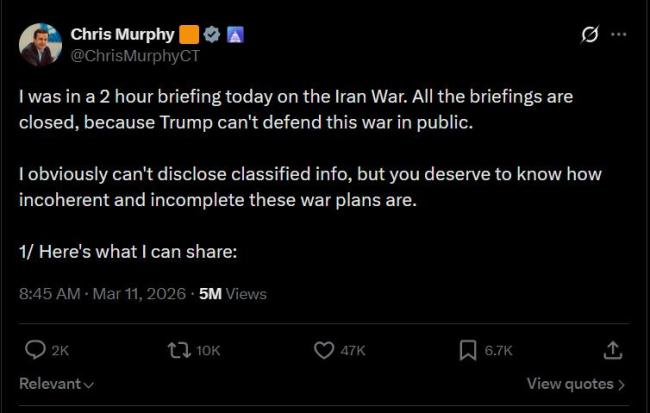 美参议员称对伊战争计划混乱