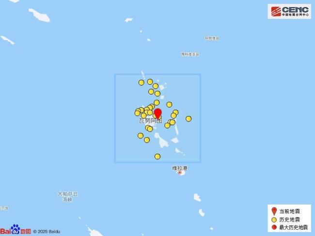 瓦努阿图附近海域发生7.3级地震 震源深达140公里