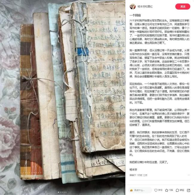 王朔回应杨本芬抄袭 只言片语算不上抄袭