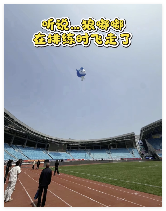 苏超狼嘟嘟气模彩排时“负气”出逃 一飞冲天又一败涂地