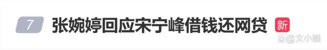 张婉婷回应宋宁峰借钱还网贷