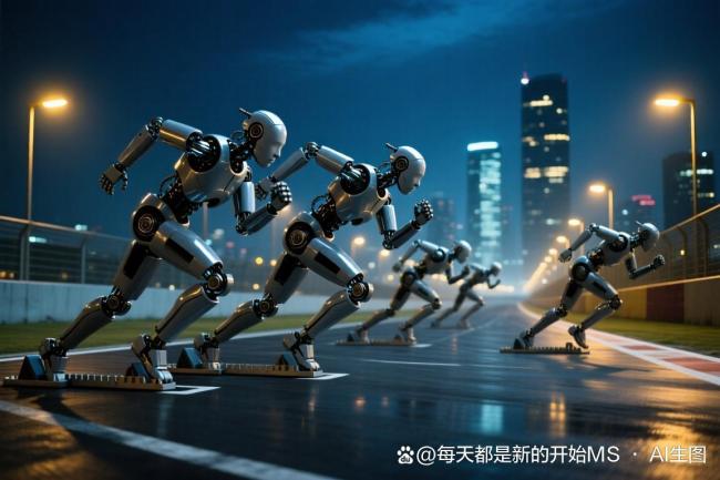 机器人冲线后坐车休息脚搭车架上 傲娇姿态引围观