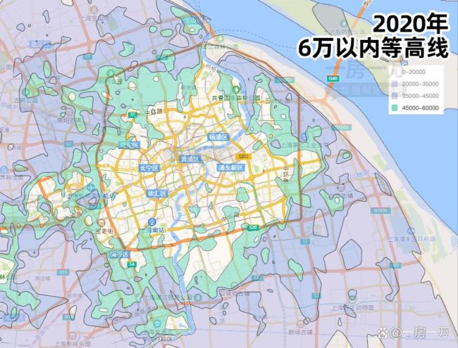 一张图看清上海房价的“水位线” 五年变化揭示板块沉浮