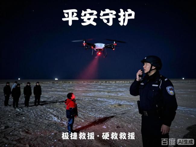 民警使用无人机热成像找小孩