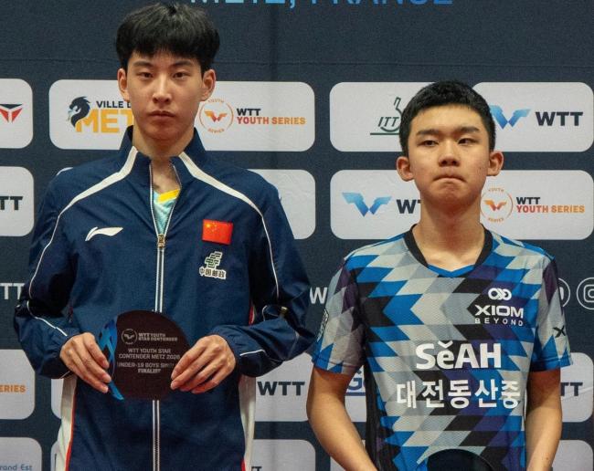 14岁韩乒新星李承洙成国乒新大敌 U15断层领跑